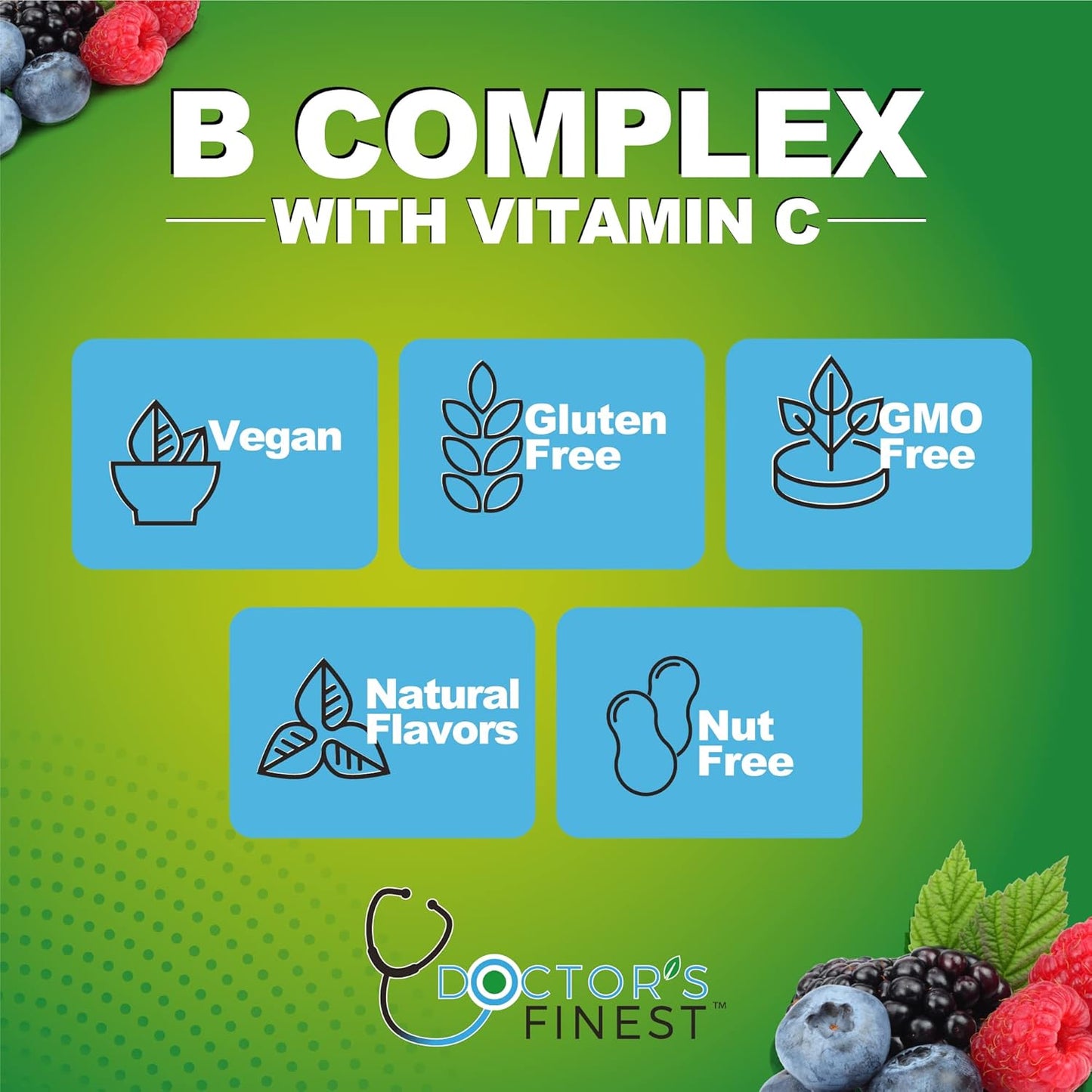DOCTORS FINEST Vitamin B Complex  Strawberry Flavor - 90 Gummies