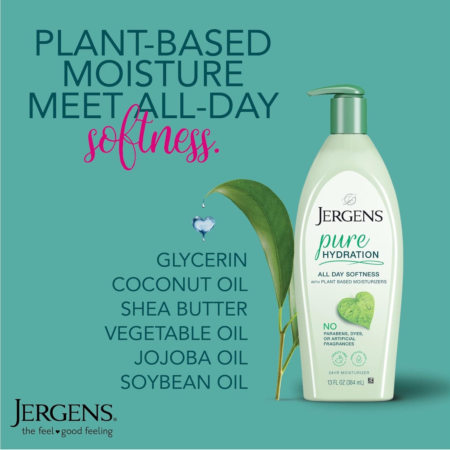 Jergens Pure Hydration Body Lotion, 13 Oz