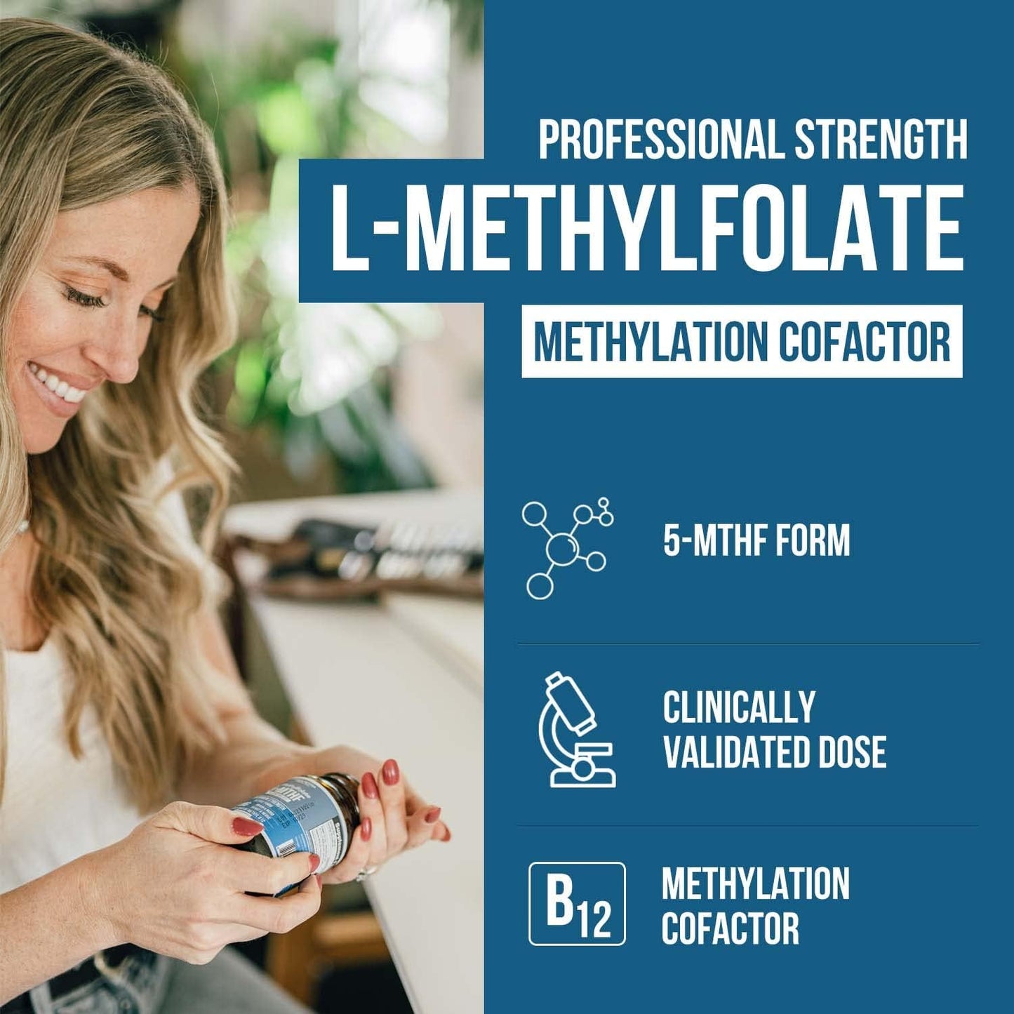 L Methyl Folate plus Methyl  Vitamin B9 & B12 (60 Capsules)