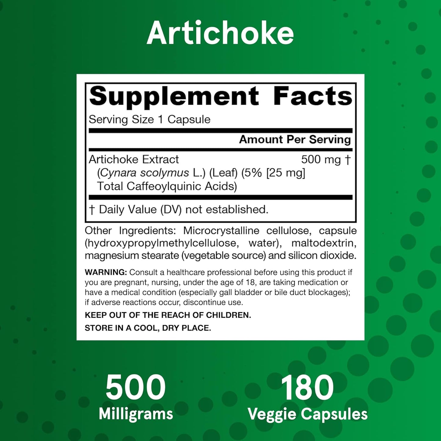 Jarrow Formulas Artichoke 180 Veggie Capsules