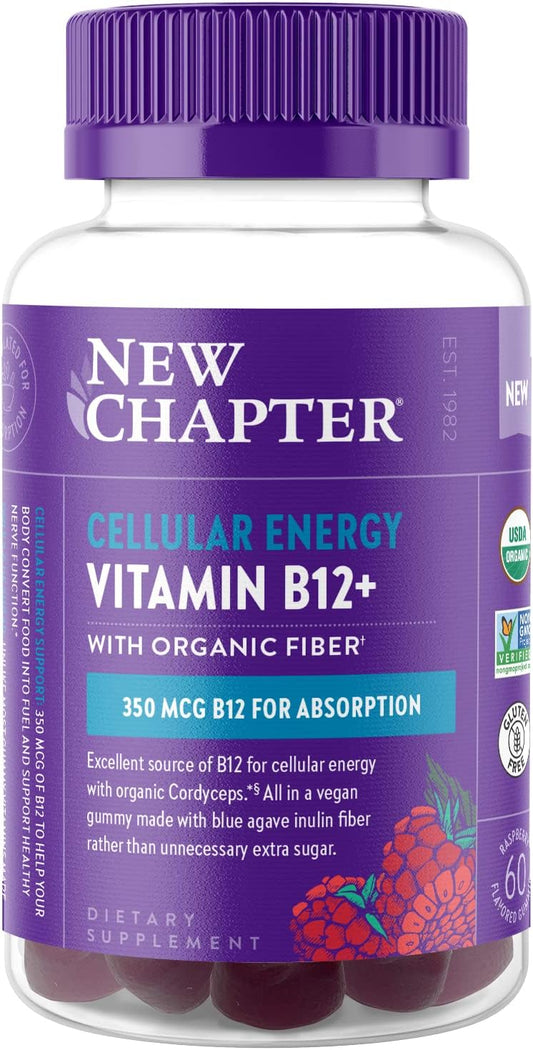 New Chapter® Organic Vitamin B12+ Gummies - Raspberry Flavored, 60ct