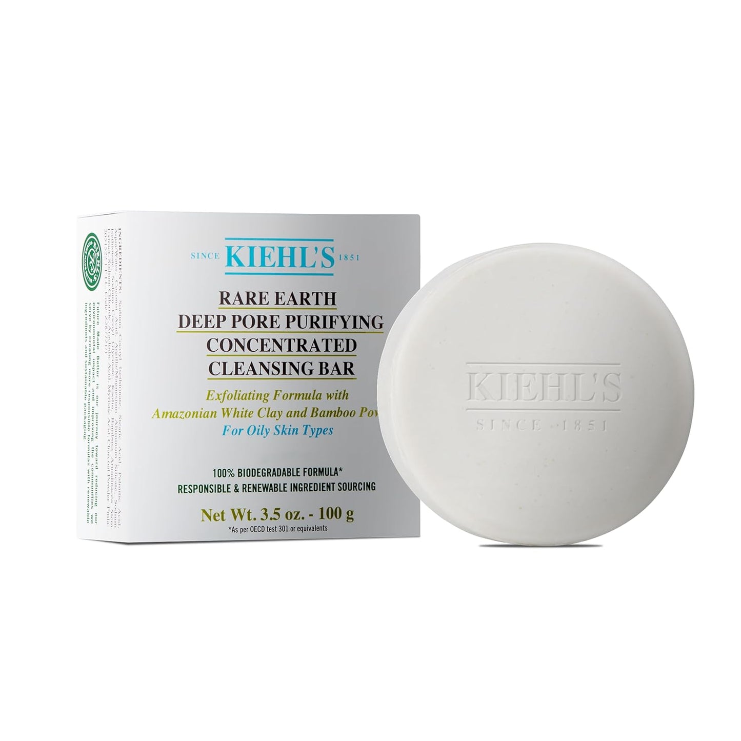 Kiehl's Rare Earth Deep Pore Purifying Concentrated Cleansing Bar,- 3.5 oz