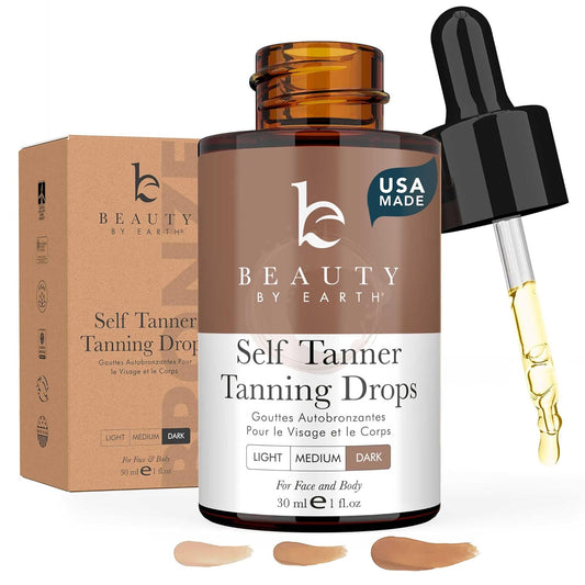 Beauty  By Earth Self Tanning Drops for Face - 1 fl oz