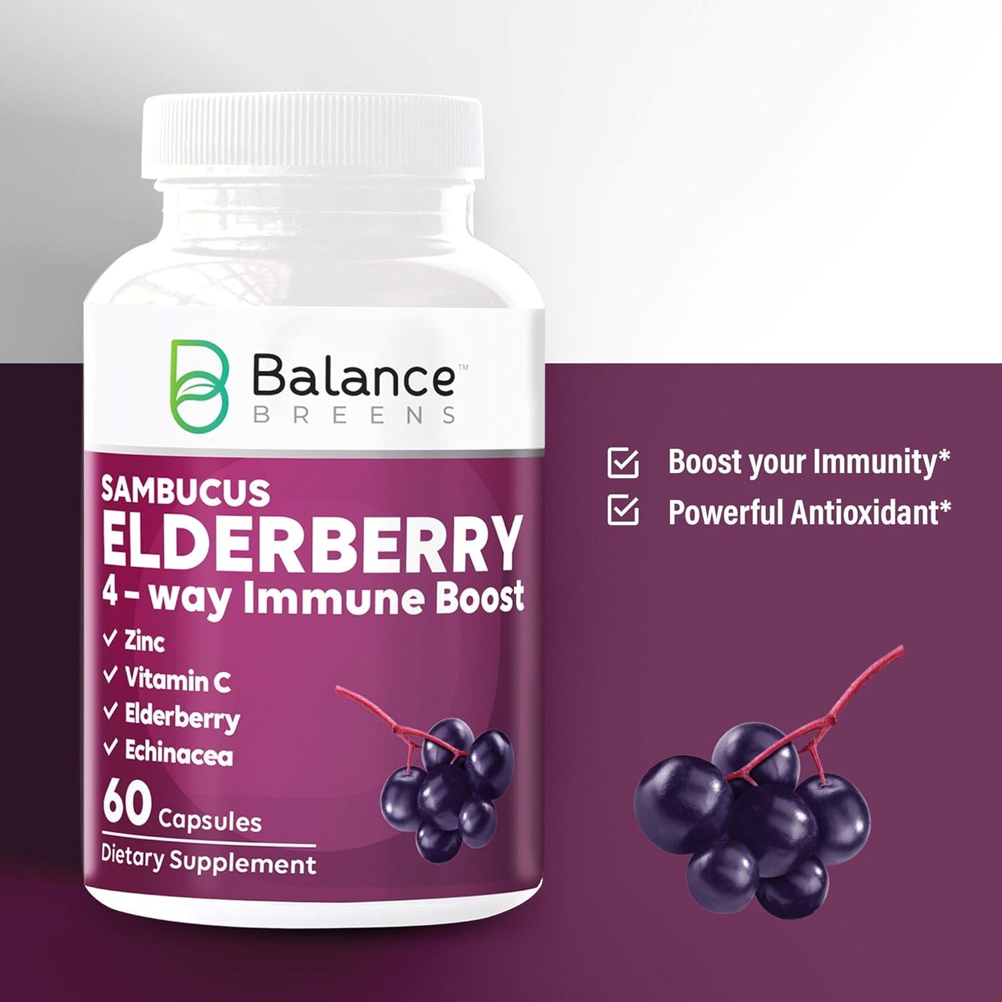 Balance Breens Sambucus Elderberry Extract 60 Count