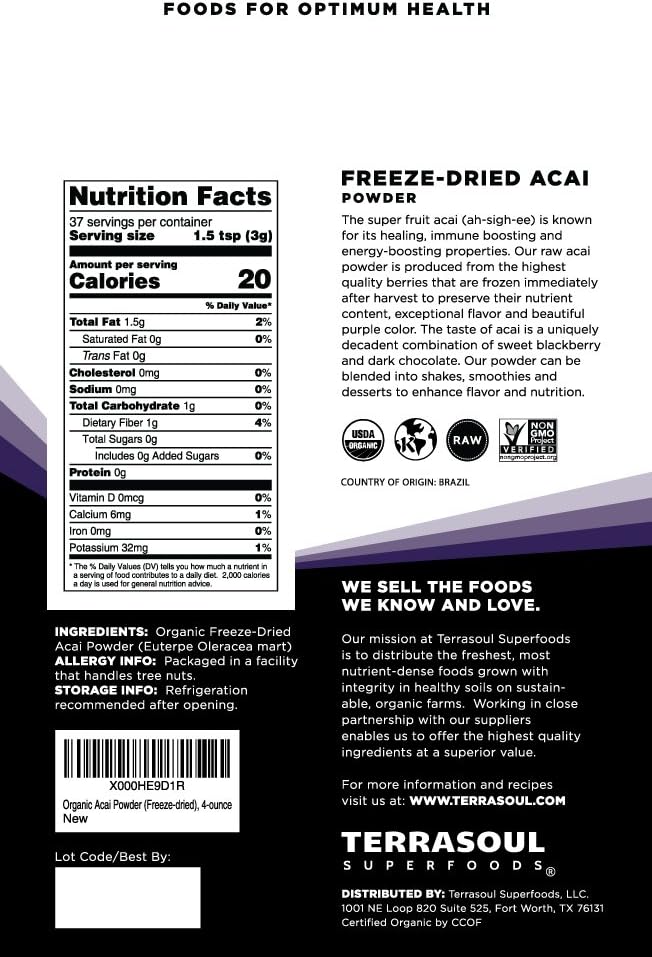 Terrasoul Superfoods Organic Acai Berry Powder