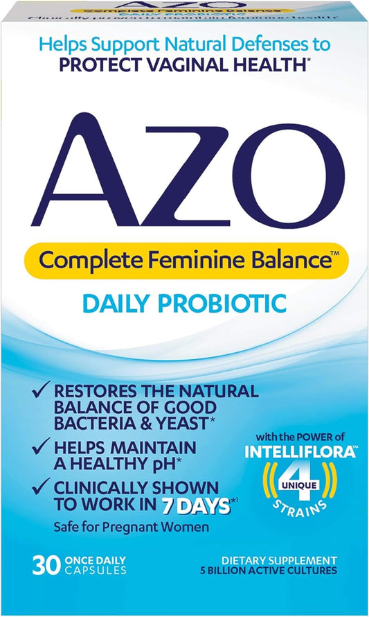AZO Complete Feminine Balance Daily Probiotics for Women  30 Count