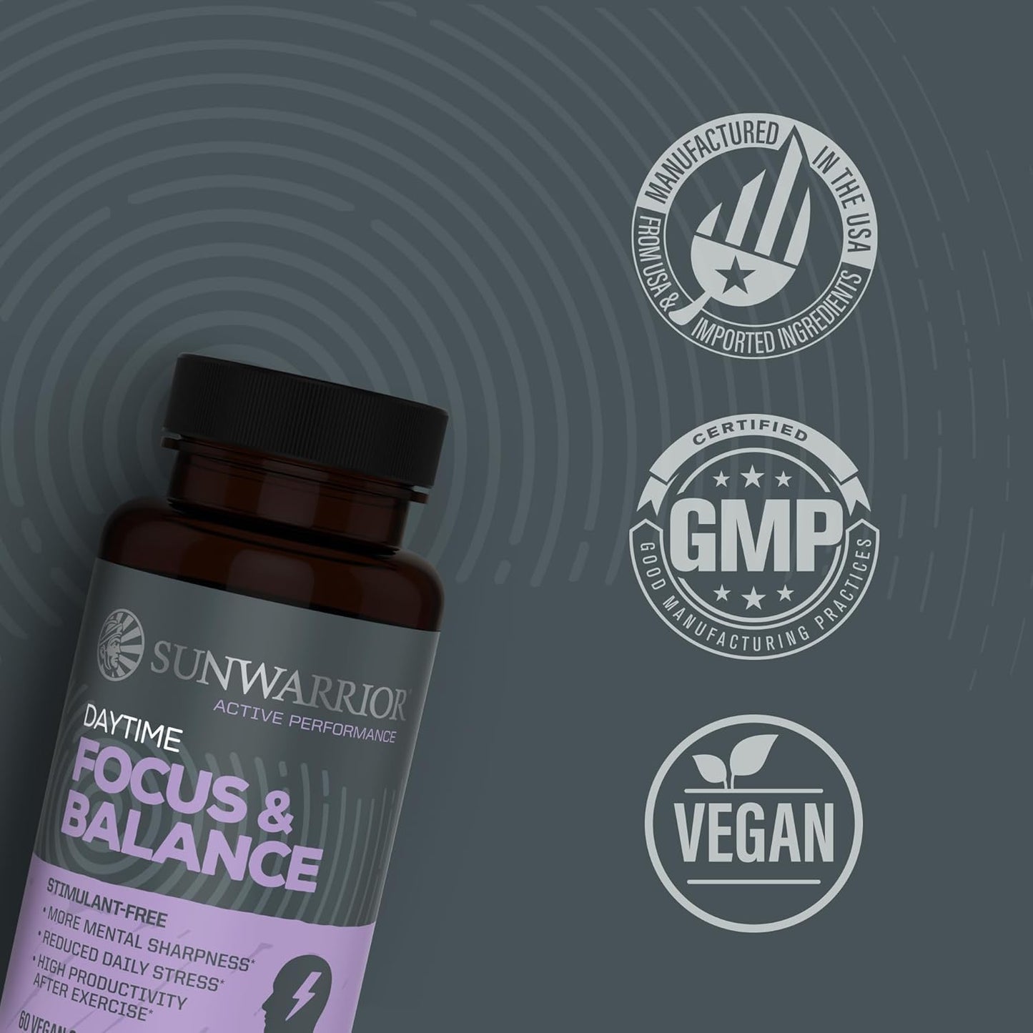 Sunwarrior Active Focus & Balance  - 60 Capsules
