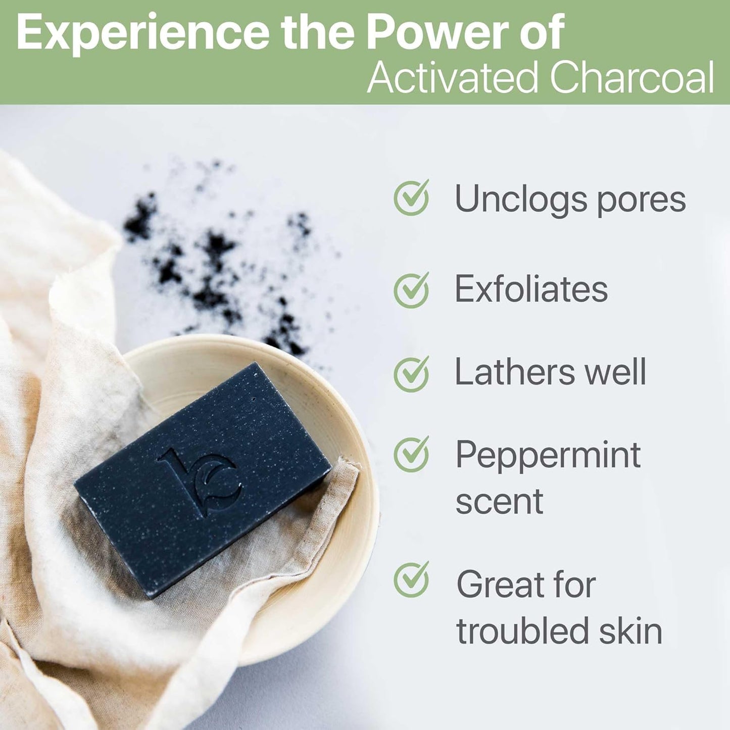 Peppermint Tea Tree Charcoal Facial Bar Soap