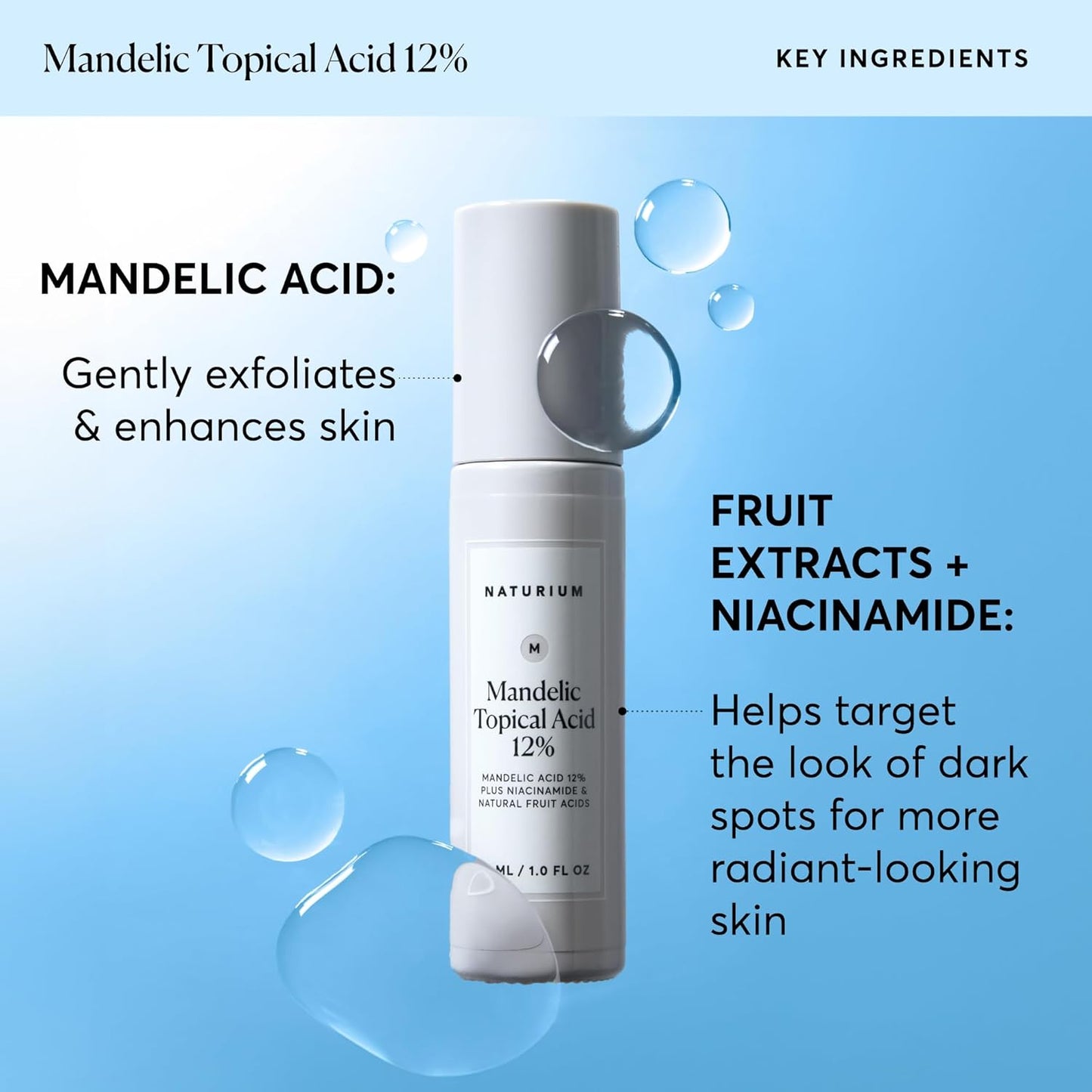 Naturium Mandelic Topical Acid 12% Skin Care - 1 oz