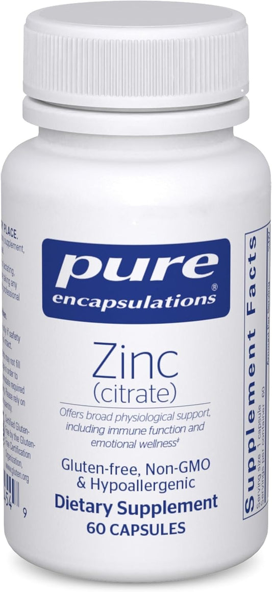 Pure Encapsulations Zinc (Citrate)  - 60 Capsules