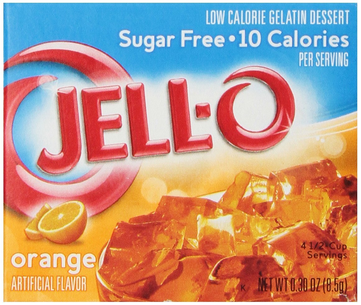 Jell-O Orange Flavor Sugar-Free Gelatin Mix, 0.30 Ounce (8.5G)