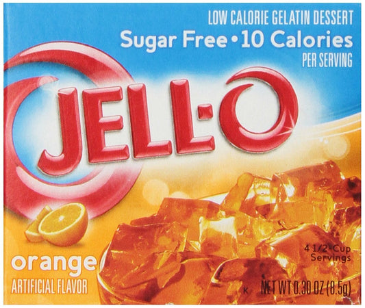 Jell-O Orange Flavor Sugar-Free Gelatin Mix, 0.30 Ounce (8.5G)