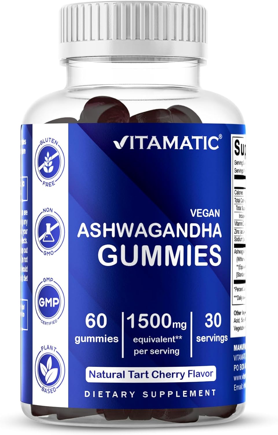 Vitamatic Ashwagandha 1500mg -  60 Vegan Gummies