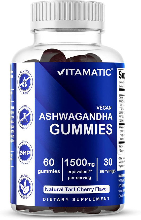 Vitamatic Ashwagandha 1500mg -  60 Vegan Gummies