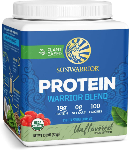 Sunwarrior Organic Plant Based Protein Powder Unflavored -13.2 oz