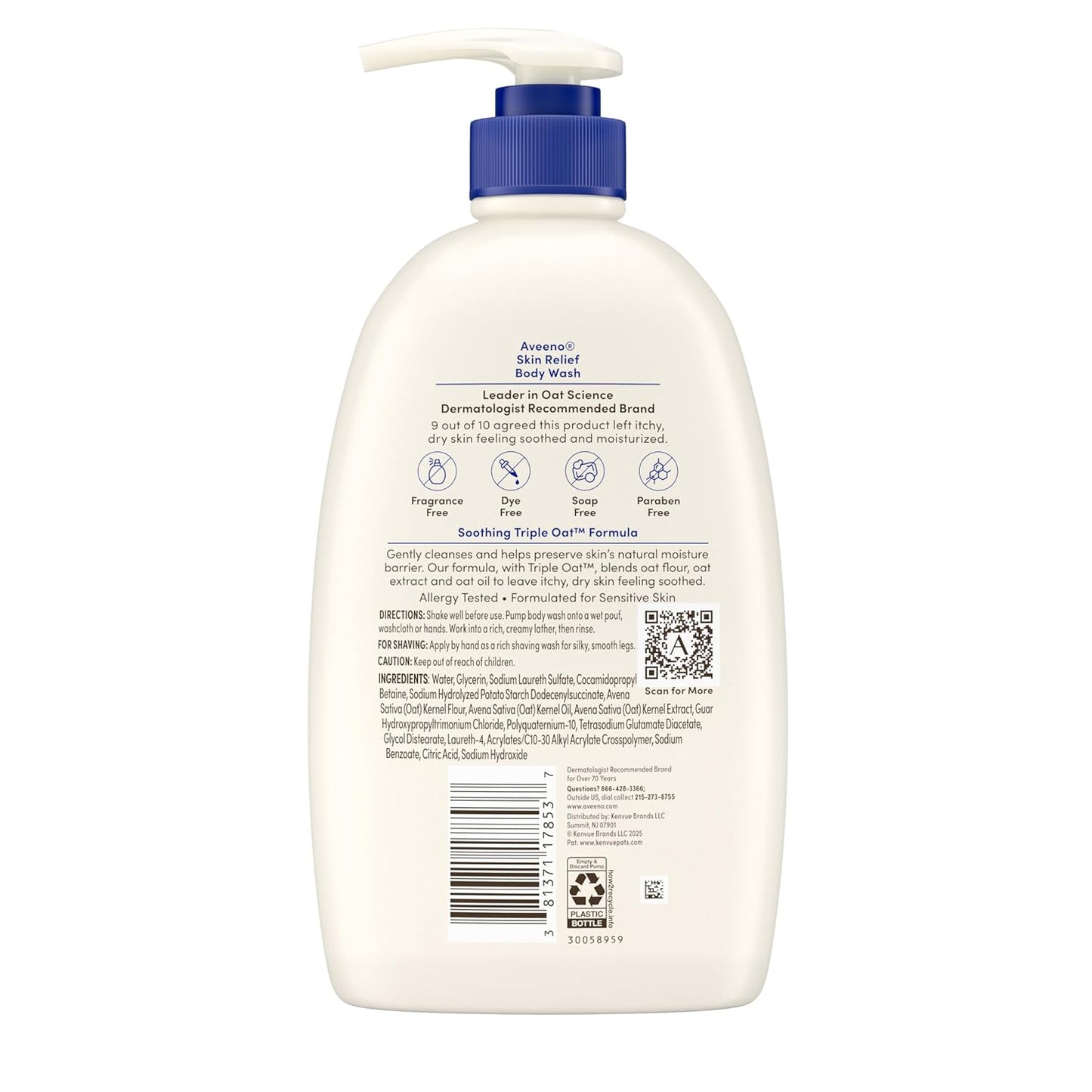 Aveeno Skin Relief Fragrance Free Body Wash- 33 fl oz