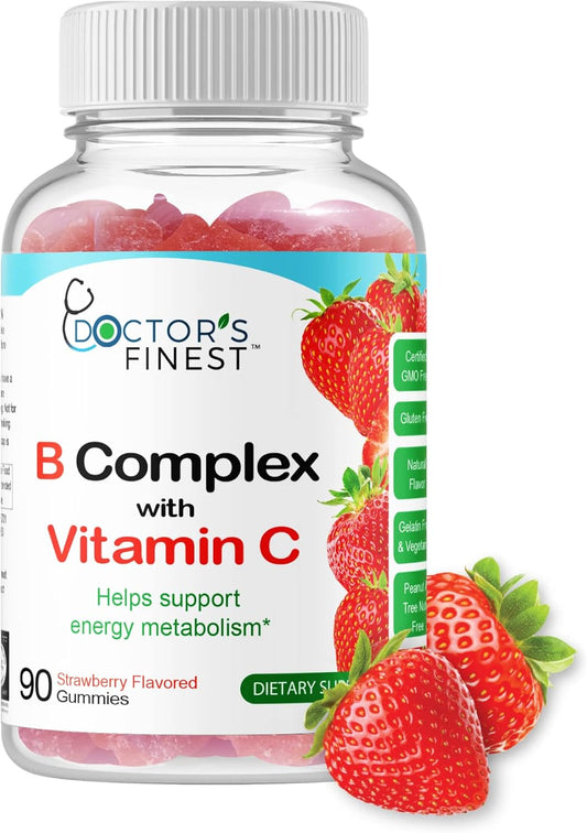 DOCTORS FINEST Vitamin B Complex  Strawberry Flavor - 90 Gummies