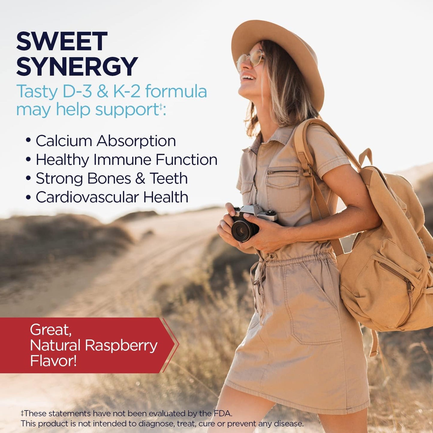 KAL Vitamin D3 K2 ActivMelt, Bone Health, Heart and Immune Support 60 count