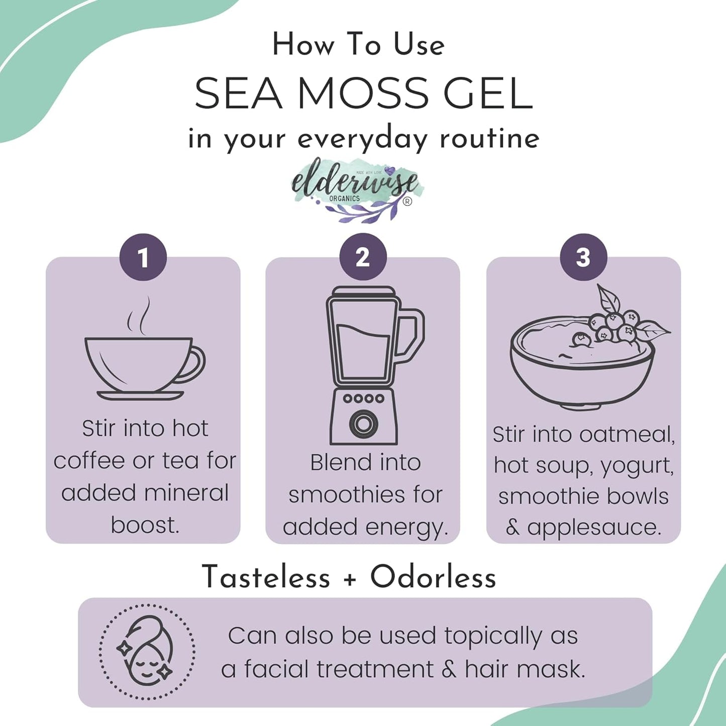 Elderwise Sea Moss Golden & Aqua Marine Bundle Makes 20oz & 24oz Gel