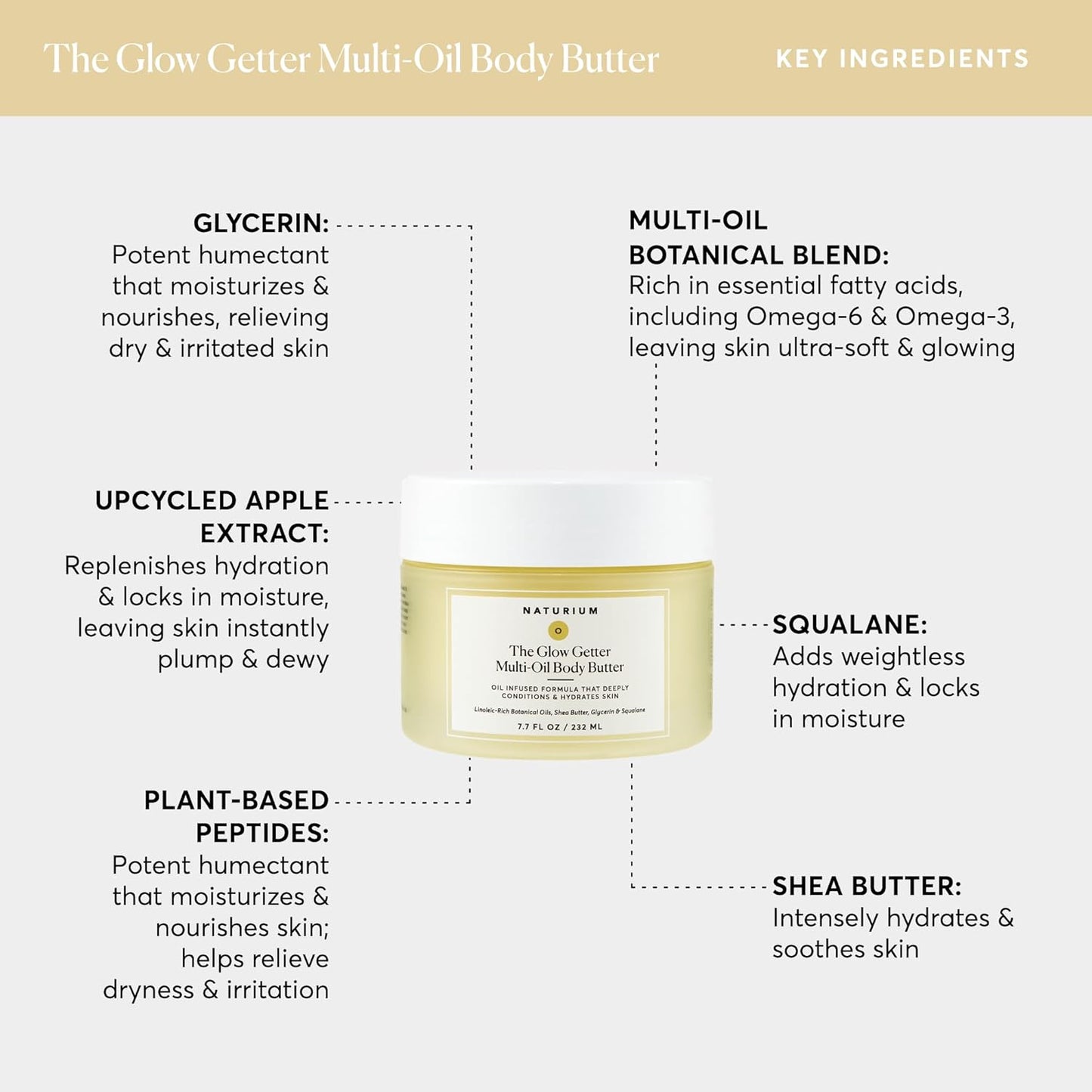 Naturium The Glow Getter Whipped Multi-Oil Body Butter - 7.7 fl oz