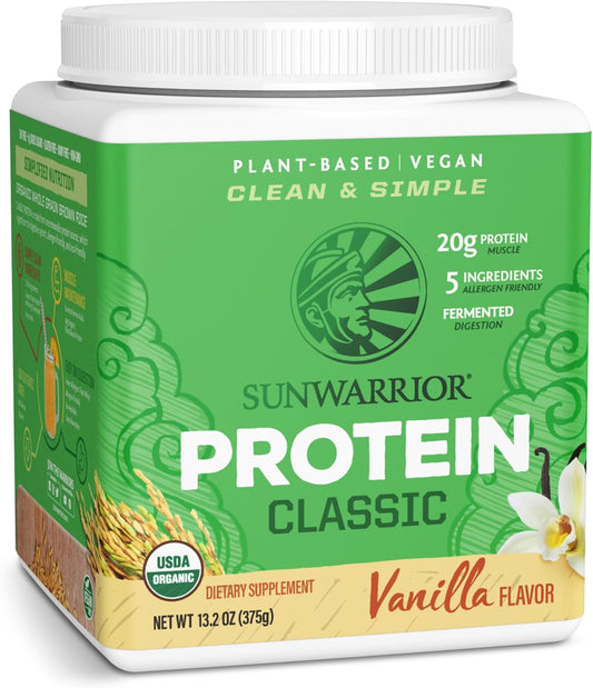 SUNWARRIOR Organic Classic Vanilla Protein - 13.2 oz