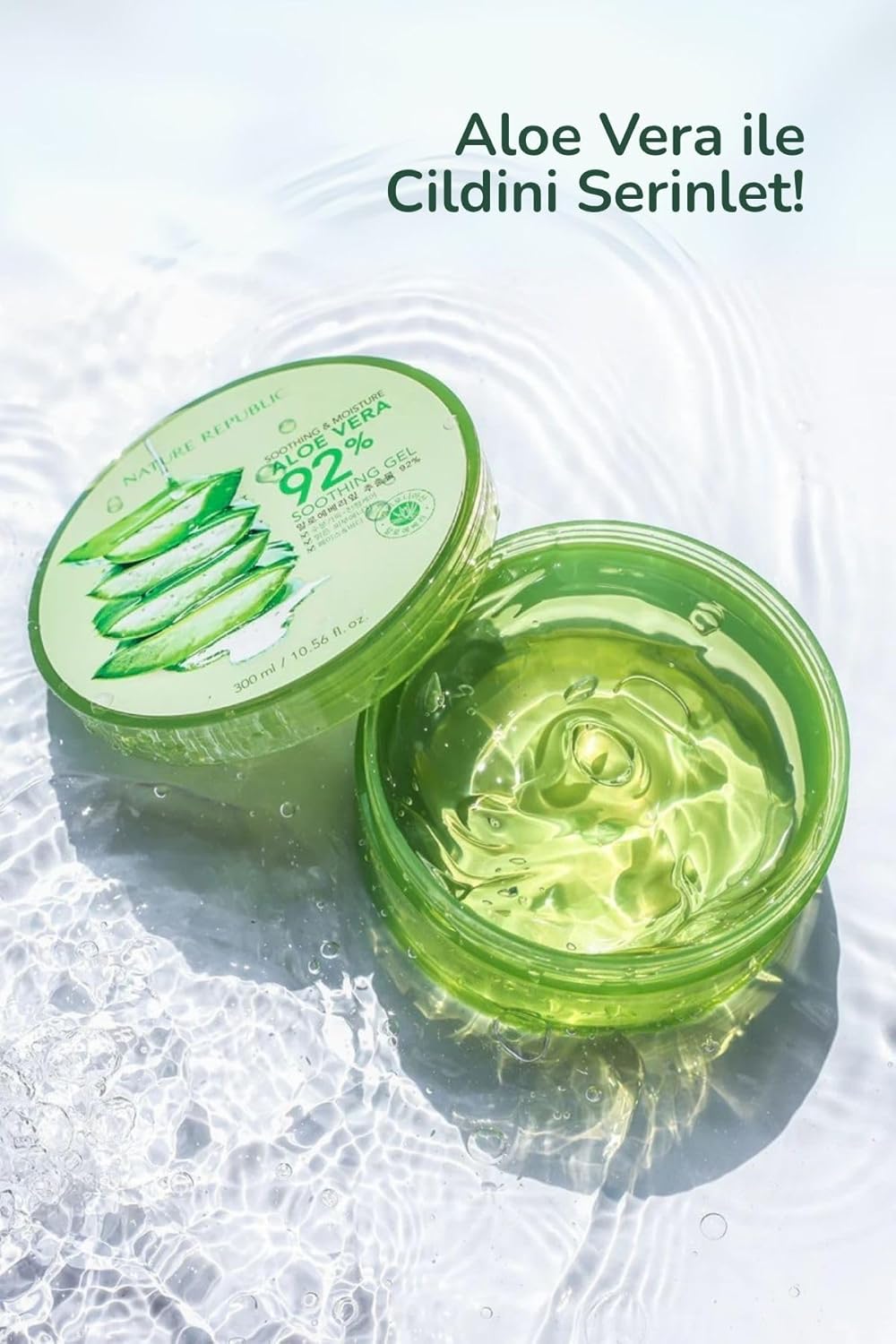 Nature Republic New Soothing & Moisture Aloe Vera 92% Gel - 10.56 Fl Oz