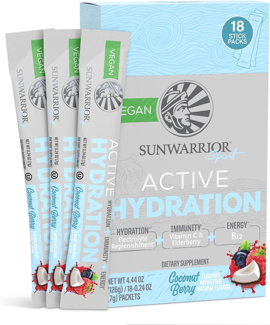 Electrolyte Powder Hydration Packets Powder Coconut Berry Flavored - 18 Sticks