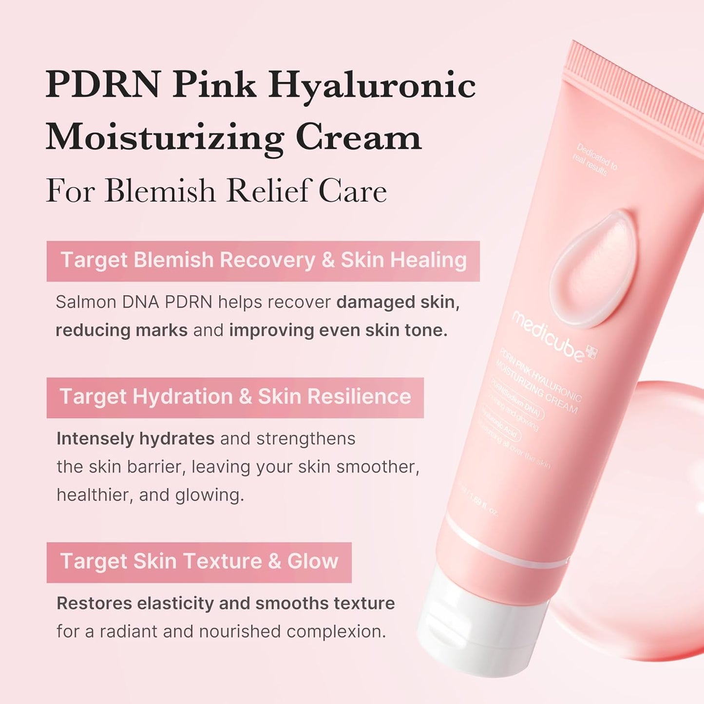 medicube Salmon DNA PDRN Pink Hyaluronic Moisturizing Cream - 1.69 fl.oz.