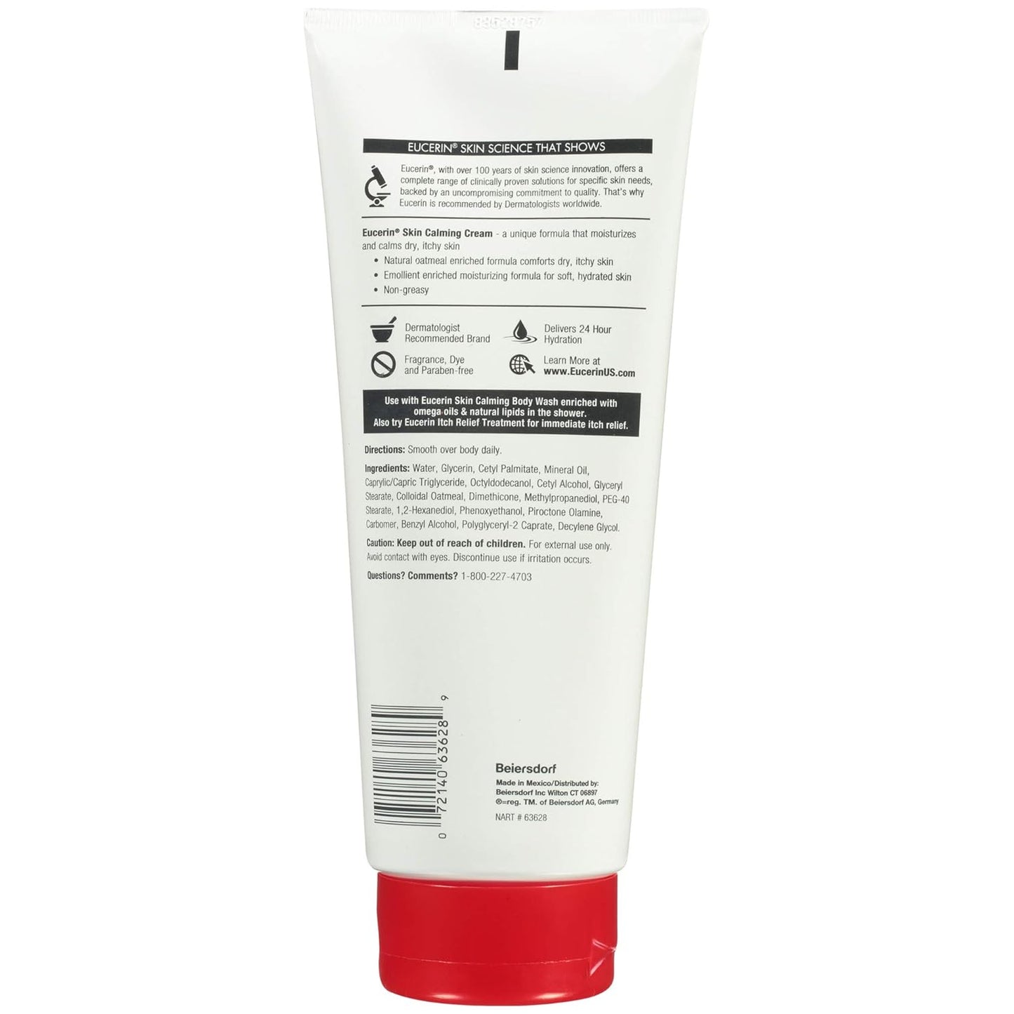 Eucerin Skin Calming Cream - Full Body Lotion for Dry, Itchy Skin, 14 oz. Tube