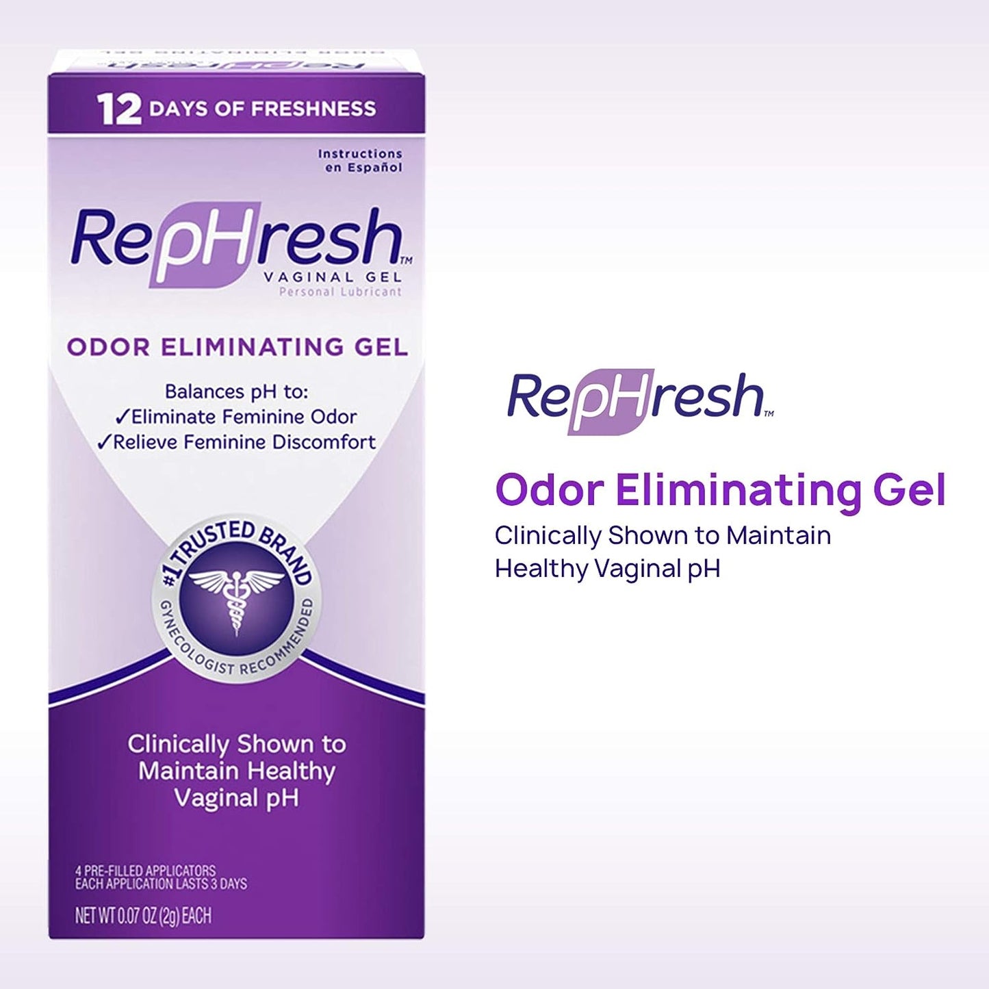 RepHresh Odor Eliminating Vaginal Gel, 4ct