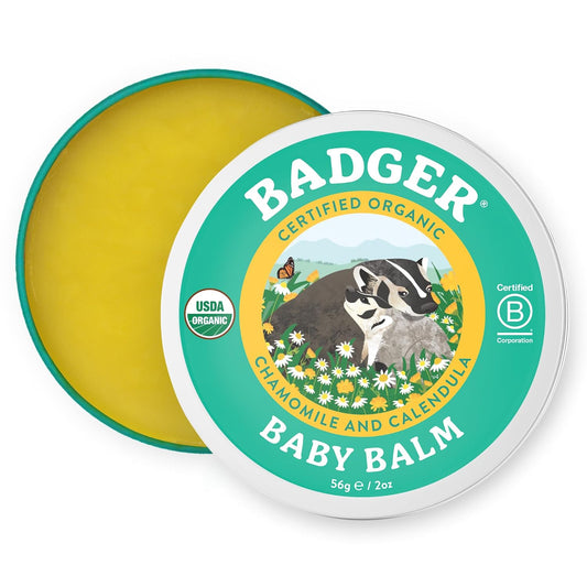 Badger Baby Balm, Organic Calendula Cream - 2 oz Tin