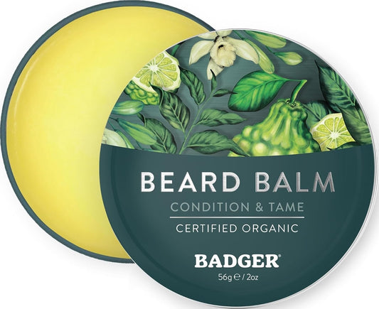 Badger Organic Beard Balm - Facial Hair & Mustache, 2 oz