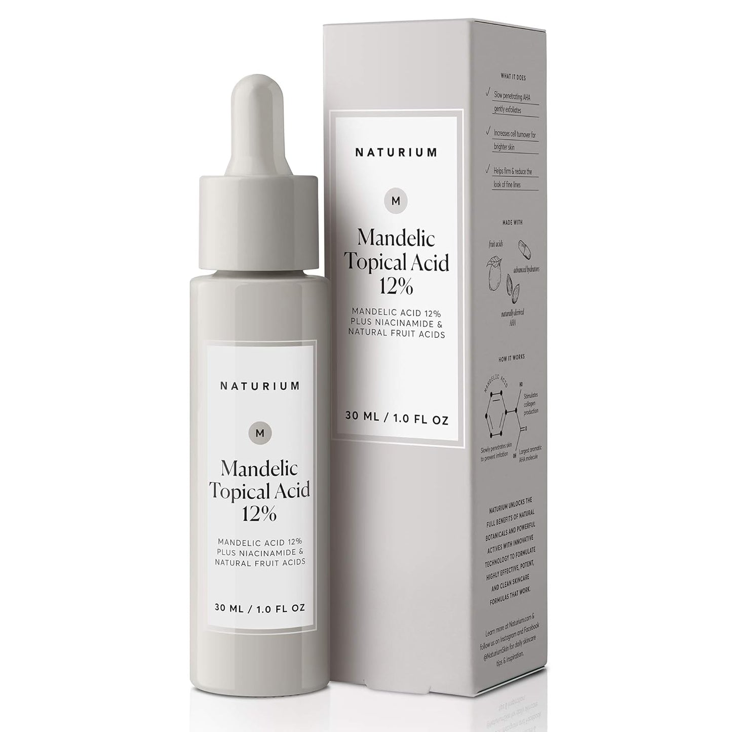 Naturium Mandelic Topical Acid 12% Skin Care - 1 oz