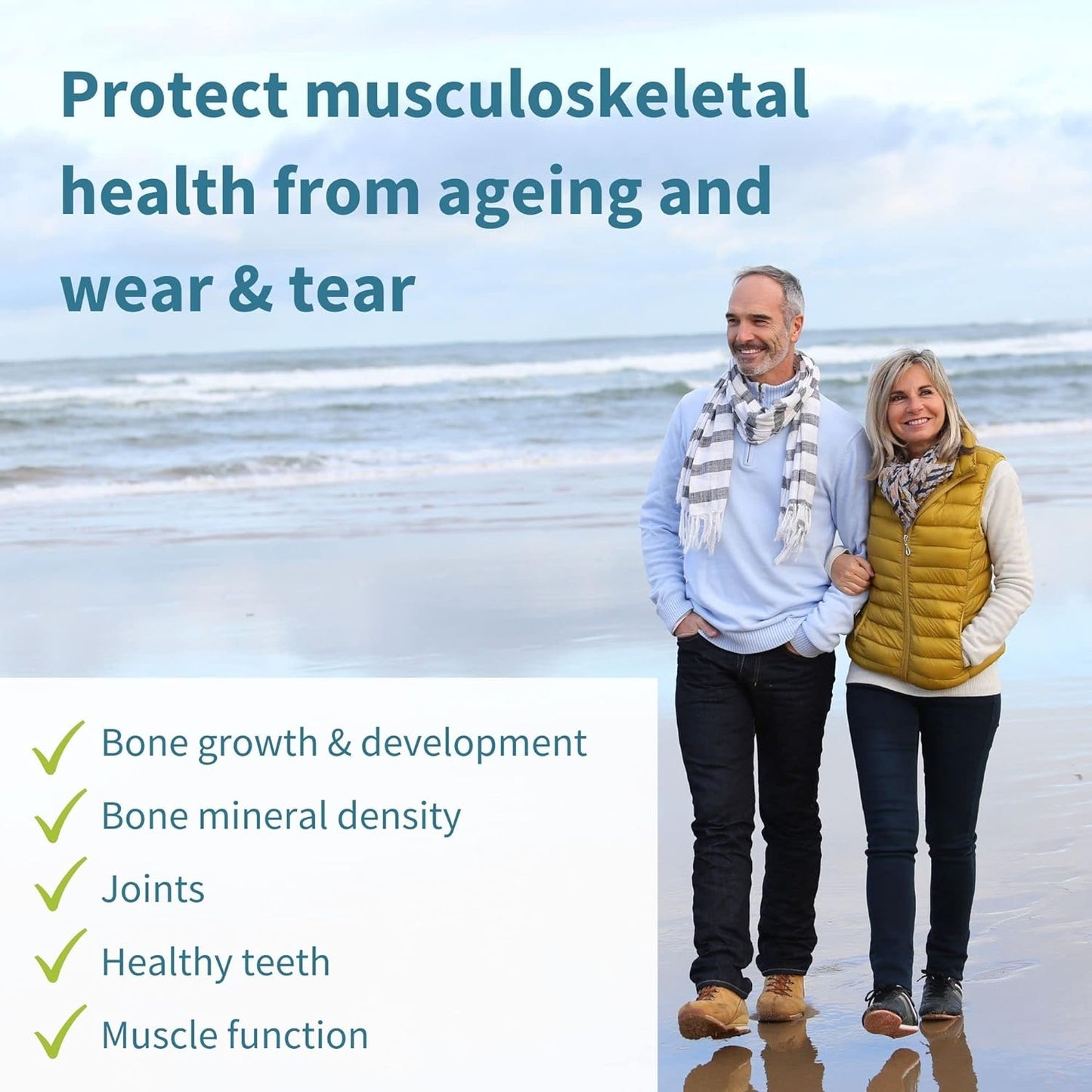 High Absorption Algae Calcium & Magnesium , Plant Based, K2 & D3 60 Tablets