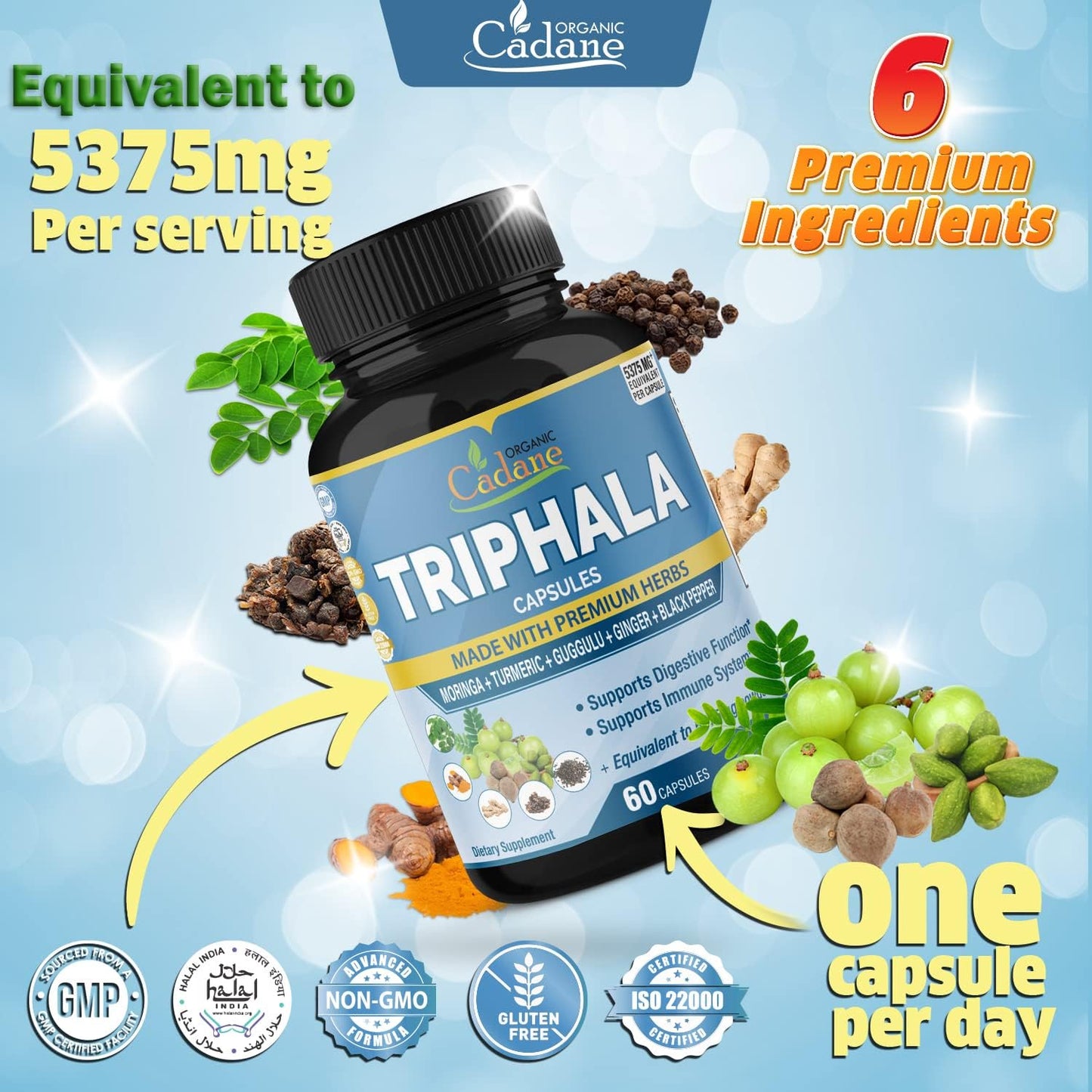 Organic Triphala Extract  60 Capsules
