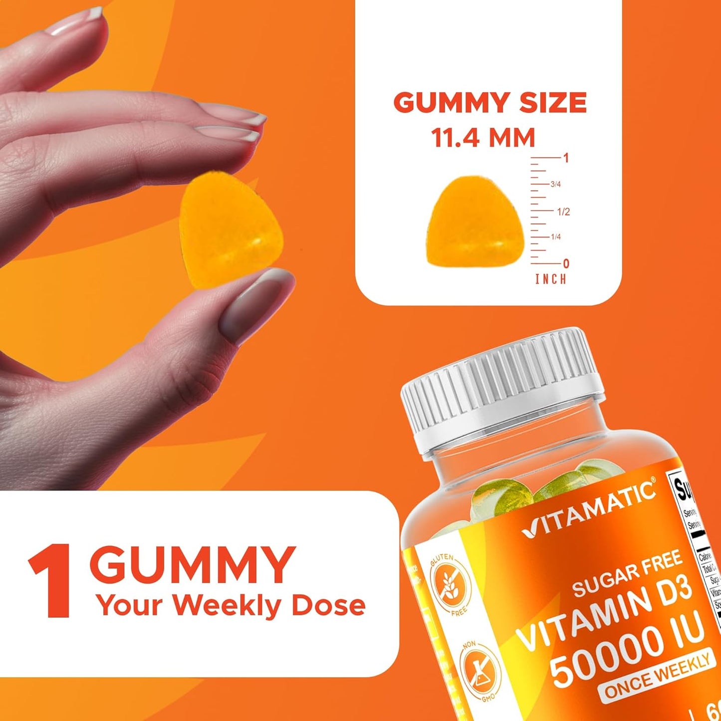Vitamatic Sugar Free Vitamin D3 50,000 – 60 Gummies