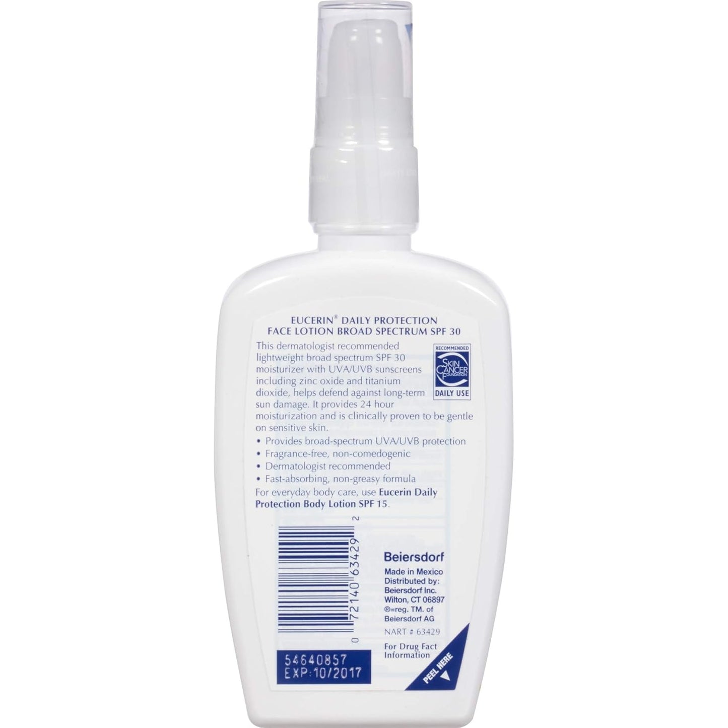 Eucerin Daily Protection Face Lotion with Broad Spectrum SPF 30 Sunscreen, 4 Fl Oz