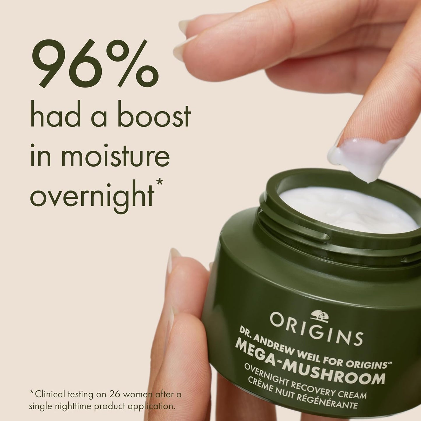 Origins Mega-Mushroom Overnight Recovery Skin Barrier Cream - 1.7 Fl Oz