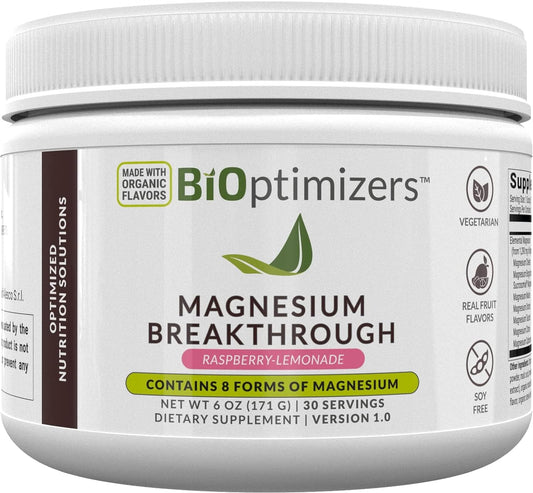 BiOptimizers Magnesium Breakthrough Drink Raspberry Lemonade – 6 oz