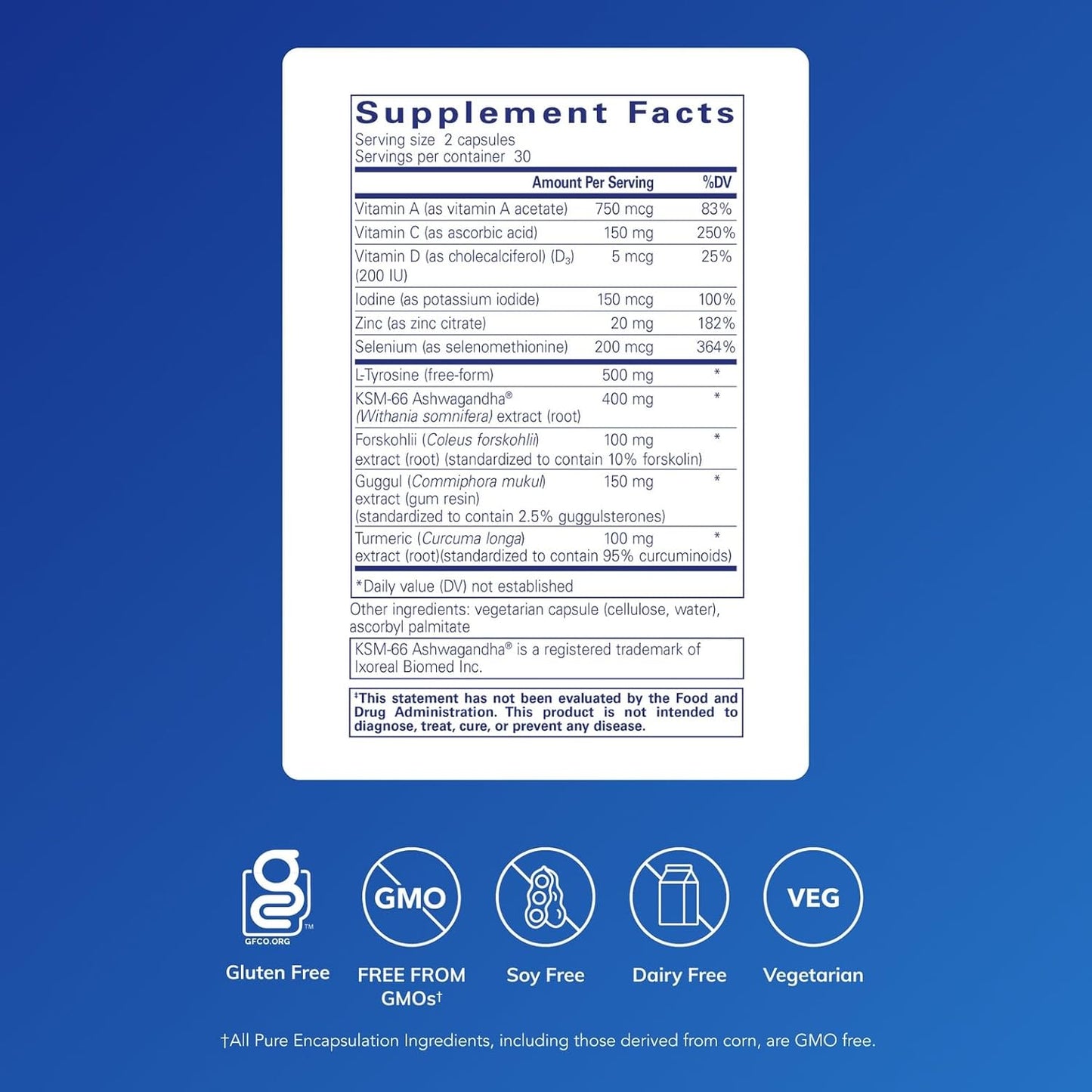Pure Encapsulations Thyroid Support Complex - 60 Capsules