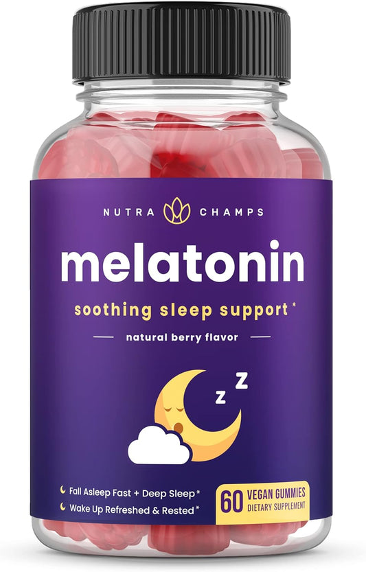 Melatonin Gummies for Kids & Adults | Natural Sleep Aid Drug-Free 60 gummies