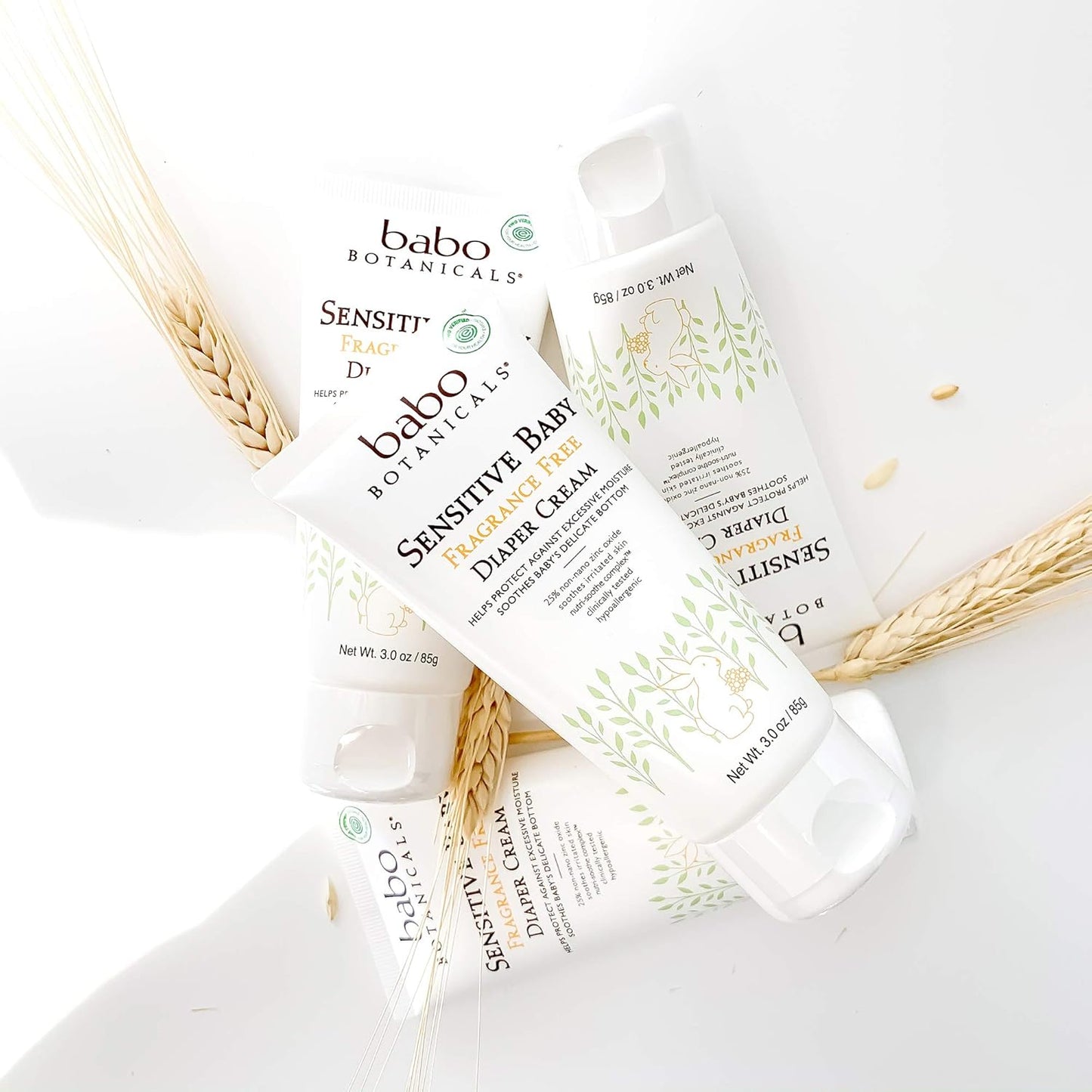 Babo Botanicals Sensitive Baby Fragrance-Free Diaper Cream -6oz