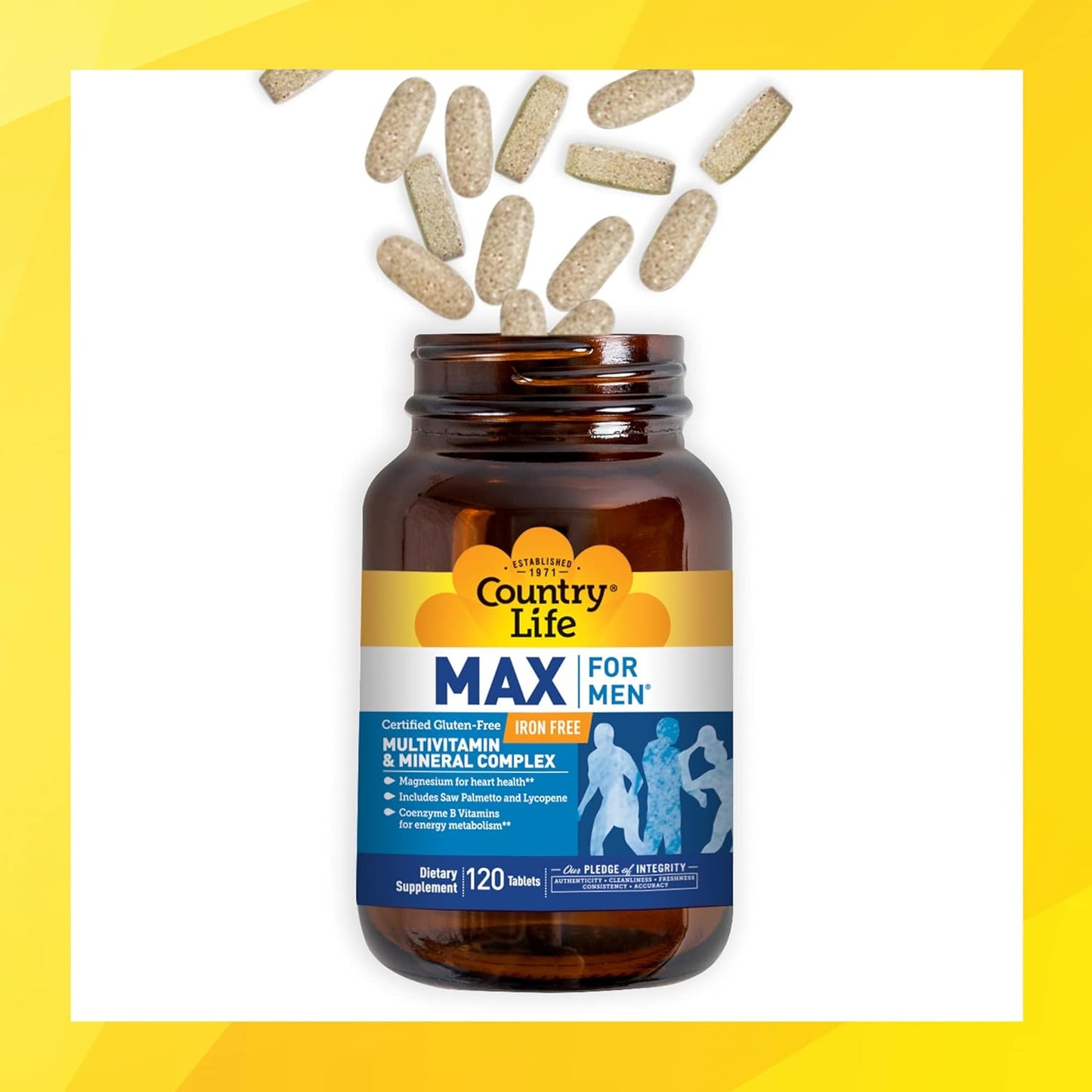 Country Life Max for Men, Multivitamin & Mineral Complex,120 count