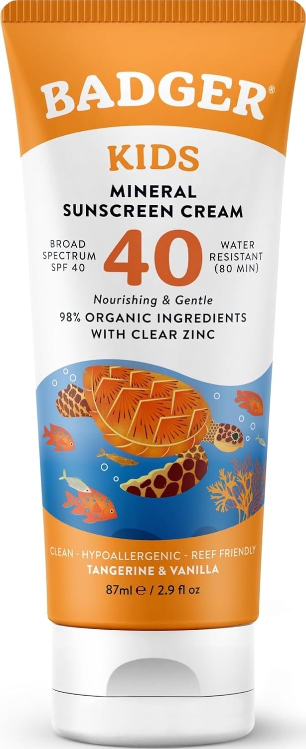 Badger Kids Mineral Sunscreen Cream SPF 40 - 2.9 fl oz
