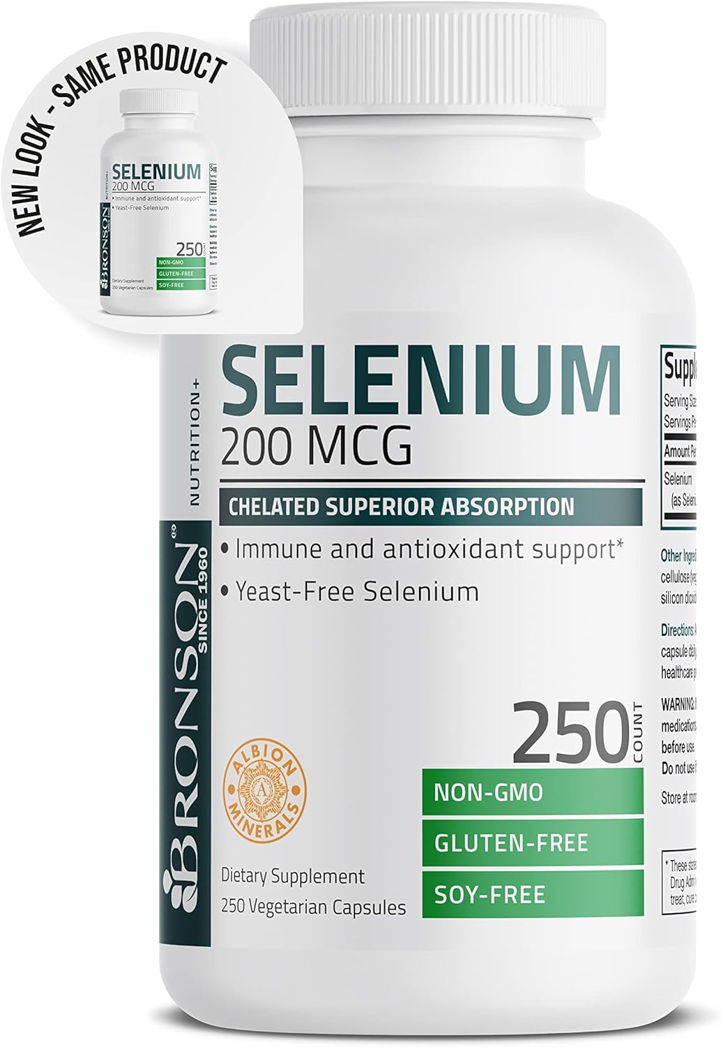 Bronson Selenium  Superior Absorption, 250 Vegetarian Capsules