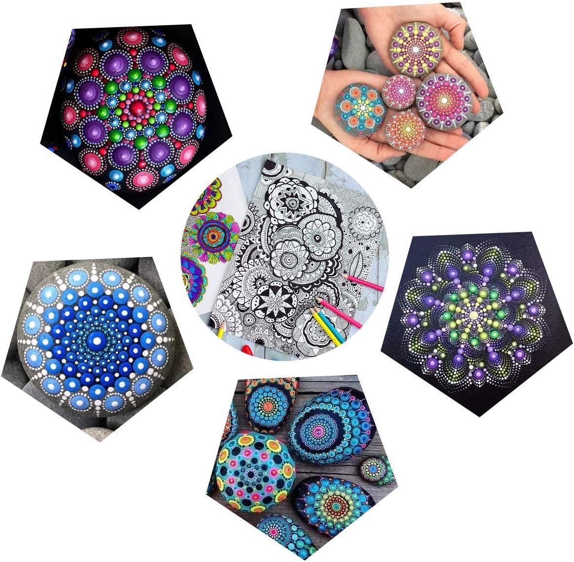 37 PCS Mandala Dotting Tools Stencil Set, Dotting Tools, Brushes and Paint