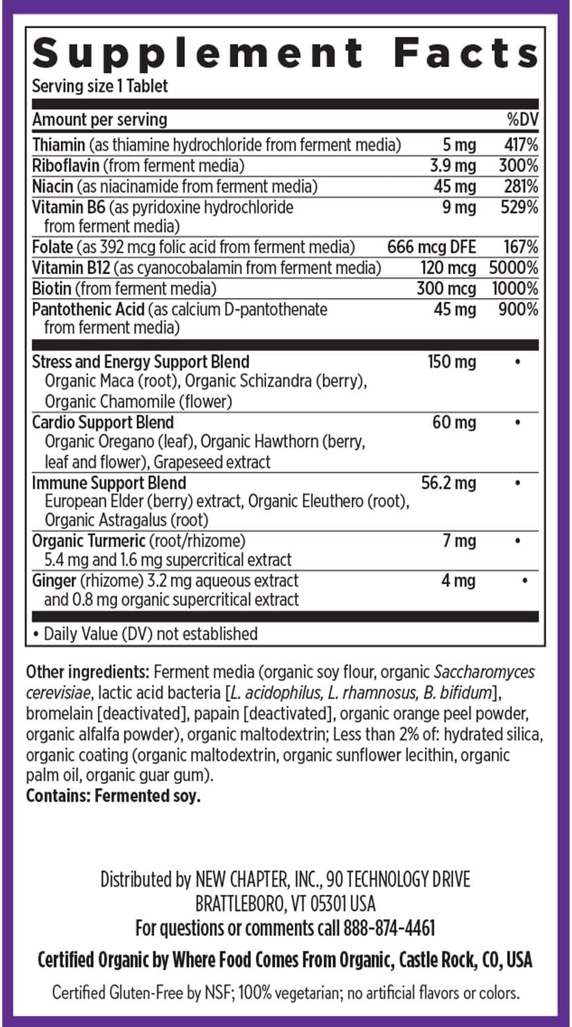New Chapter Vitamin B Complex – Fermented Coenzyme -  30 count