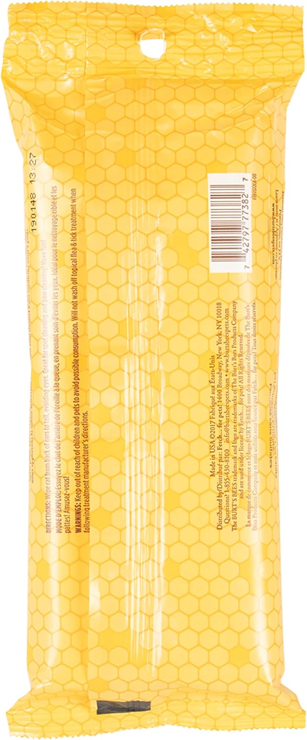 Burt's Bees for Pets Cat Dander Remover Wipes - 50 Count