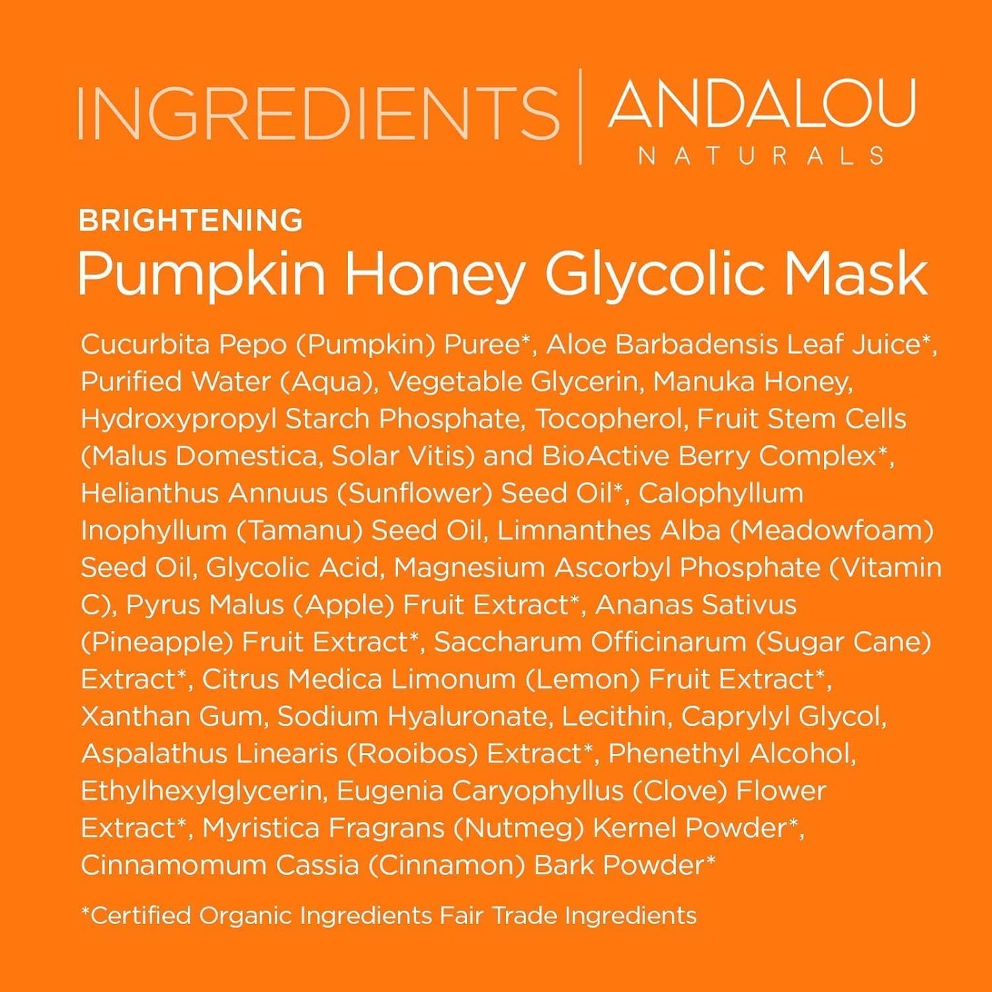 Andalou Naturals Pumpkin Honey Glycolic Mask,1.7 fl oz