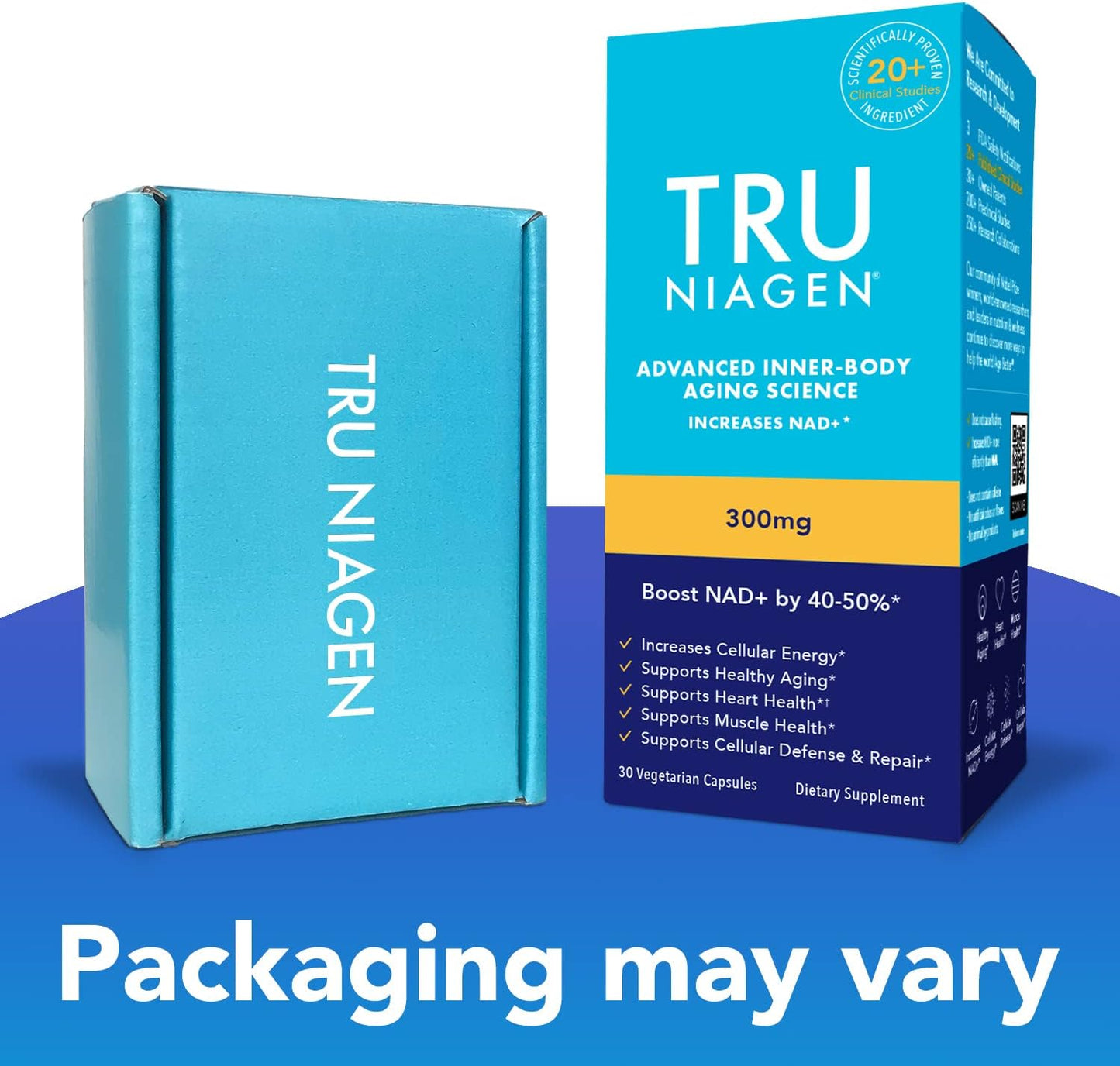 TRU NIAGEN 150mg | Patented Nicotinamide Riboside NAD+ Supplement - 120 Capsules